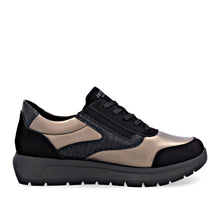 Load image into Gallery viewer, Remonte Laced Up Sneaker D2V02-04 Colour- Black and Gold