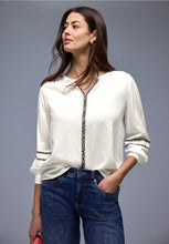 Load image into Gallery viewer, Street One White Blouse with Piping 346315