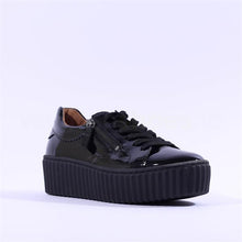 Load image into Gallery viewer, Gabor Platform Twin Zip Trainers - Black Patent 53.334.97