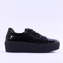 Load image into Gallery viewer, Gabor Platform Twin Zip Trainers - Black Patent 53.334.97