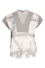 Load image into Gallery viewer, NAYA Grapic Print V Neck Top With Contrast Panel NAS26248