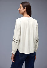Load image into Gallery viewer, Street One White Blouse with Piping 346315
