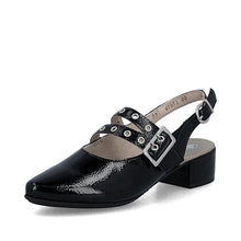 Load image into Gallery viewer, Rieker Black Slingback Low Heels 47071