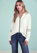 Load image into Gallery viewer, Street One White Blouse with Piping 346315