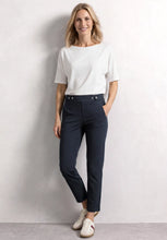 Load image into Gallery viewer, Street One Navy Slim Leg Trousers 381356/17915