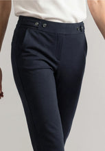Load image into Gallery viewer, Street One Navy Slim Leg Trousers 381356/17915