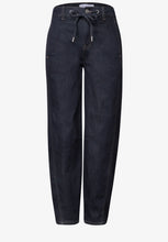 Load image into Gallery viewer, Street One High Waisted Barrel Leg Jeans With Drawstring (28" Leg) 381569