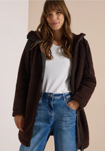 Load image into Gallery viewer, Cecil Burgundy Teddy Coat With Hood 101452