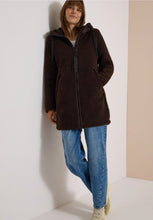 Load image into Gallery viewer, Cecil Burgundy Teddy Coat With Hood 101452