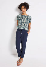 Load image into Gallery viewer, Street One Printed Drawstring Shirt in Arona Blue 323735