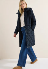 Load image into Gallery viewer, Cecil Mixed Texture Coat 101286 Colour- Dark Navy / 15631