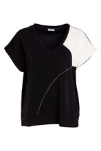 Load image into Gallery viewer, NAYA V Neck Top With Contrast Shoulder Panel NAS26192/911