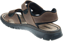 Load image into Gallery viewer, Rieker Brown Velcro Sandal 26761-26