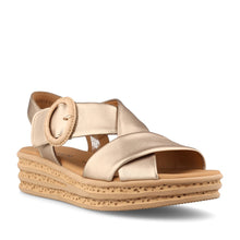 Load image into Gallery viewer, Gabor Gold Wedge Sandals 84.556.62