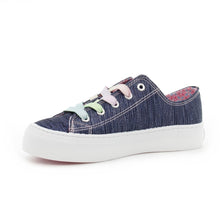 Load image into Gallery viewer, Pablosky Girls Denim and Navy Glitter Canvas 963220