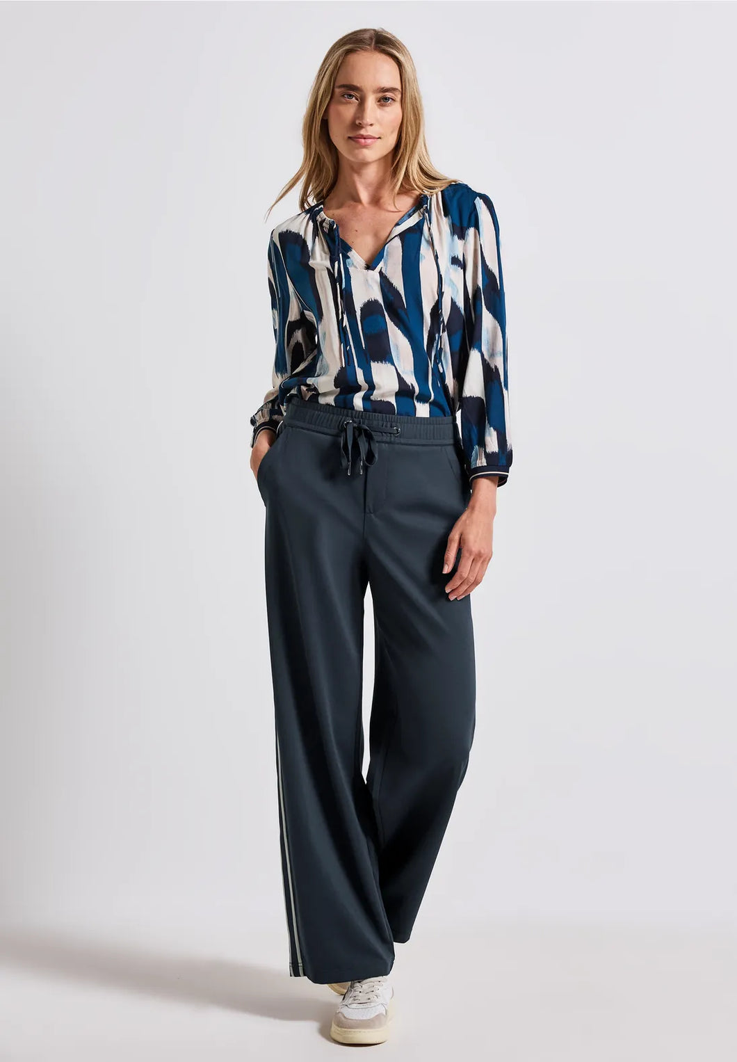 Street One Navy Trousers 379547