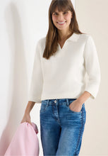 Load image into Gallery viewer, Cecil Vanilla White Structured Poloshirt 324648/13474
