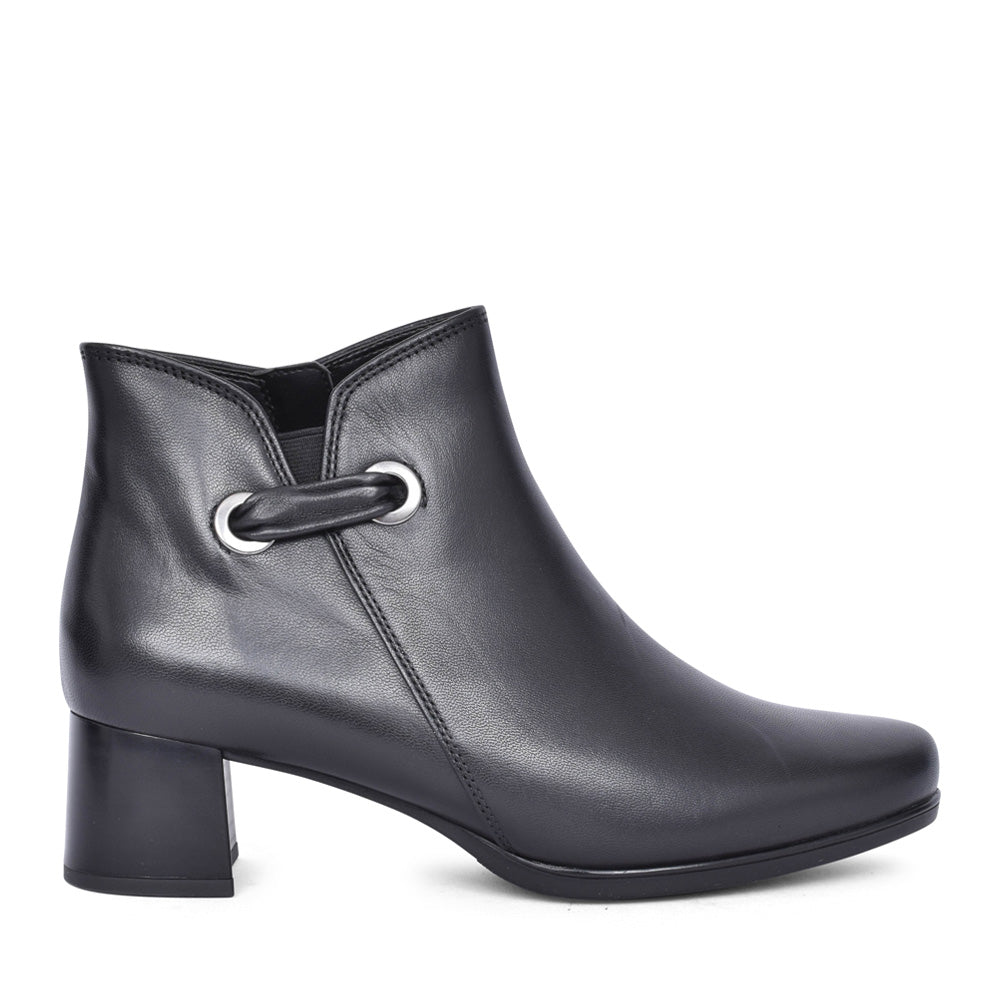 Gabor Black Leather Ankle Boot 52.827.57