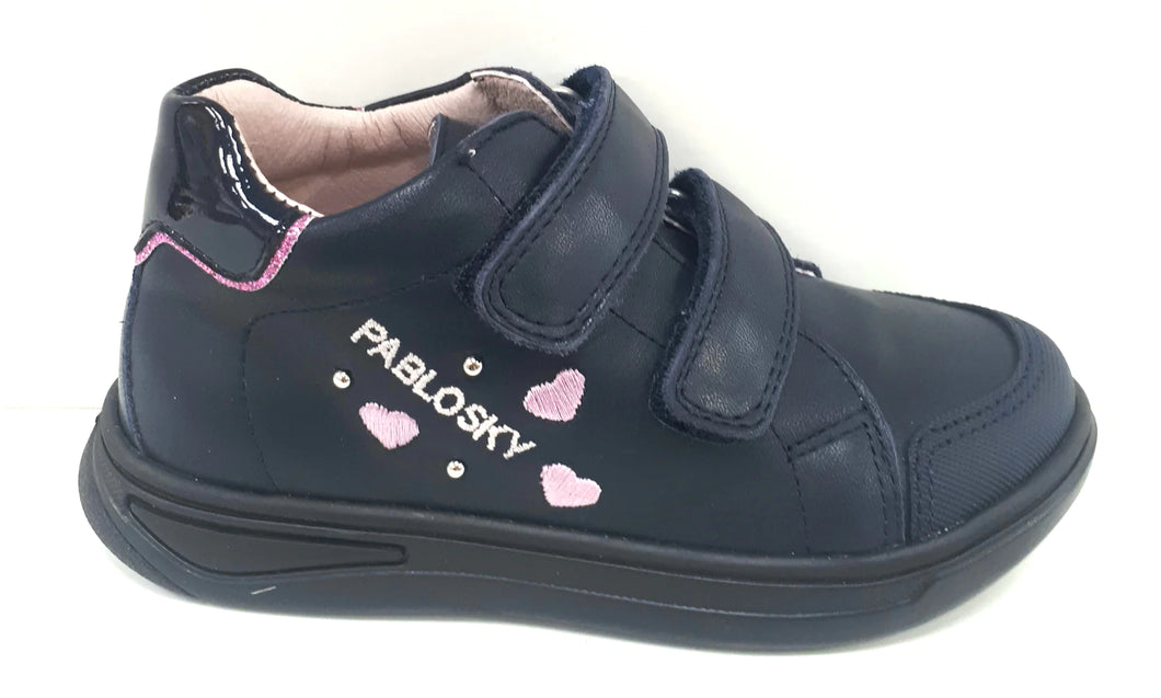 Pablosky Girls Double Velcro Navy Boot 033920