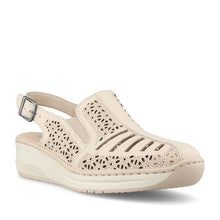 Load image into Gallery viewer, Rieker Beige Slingback Wedges 48763-60
