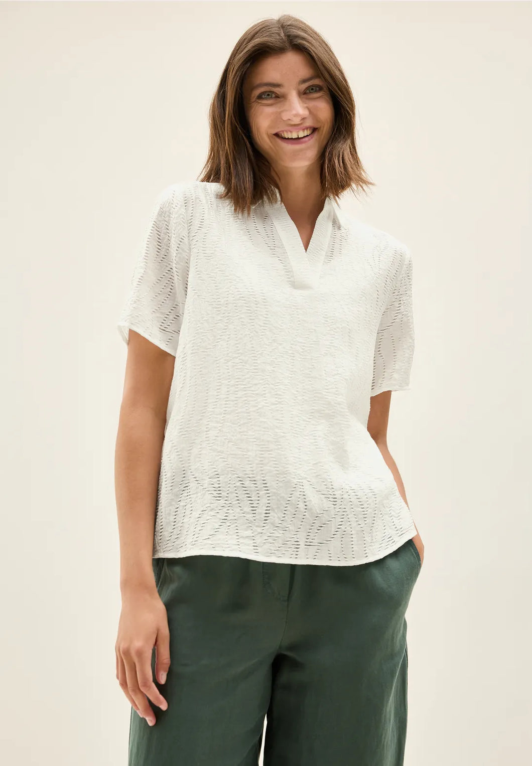 Cecil Vanilla White Blouse 345828