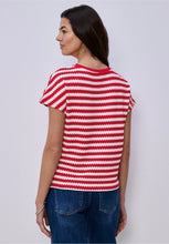 Load image into Gallery viewer, Street One Red/White Top 324781

