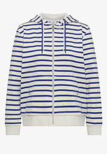 Load image into Gallery viewer, Cecil Zipped Striped Blue Hoodie 325644
