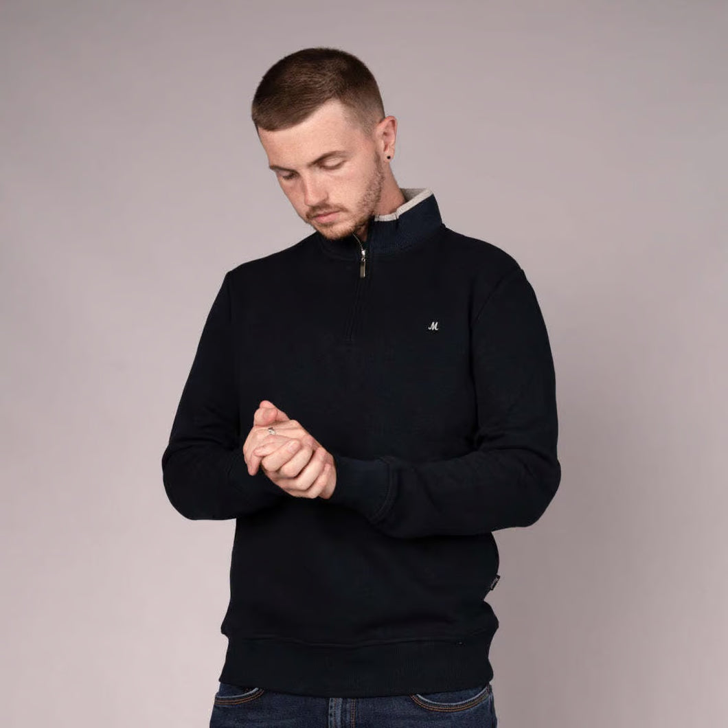 Mineral Navy Quater Zip Fleece ML301359