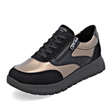 Load image into Gallery viewer, Remonte Laced Up Sneaker D2V02-04 Colour- Black and Gold
