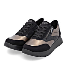 Load image into Gallery viewer, Remonte Laced Up Sneaker D2V02-04 Colour- Black and Gold
