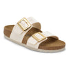 Birkenstock Sydney Cushion Buckle Sandals Colour- Shiny Snake Cream
