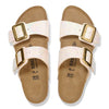 Birkenstock Sydney Cushion Buckle Sandals Colour- Shiny Snake Cream