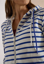 Load image into Gallery viewer, Cecil Zipped Striped Blue Hoodie 325644
