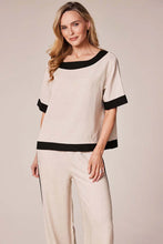 Load image into Gallery viewer, Deck by Decollage Beige and Black Trim Top 12657
