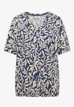 Load image into Gallery viewer, Cecil Flower Printed Navy and cream Tunic 324832

