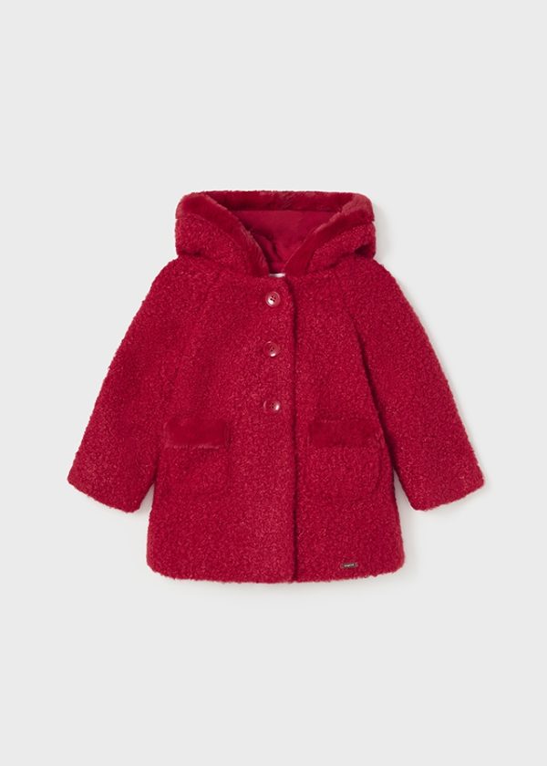 Mayoral Girls Red Shearling Coat 2416