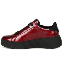 Load image into Gallery viewer, Rieker Ladies Laced Up Red Patent Trainers W2601-35

