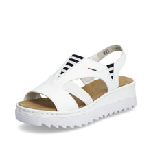 Load image into Gallery viewer, Rieker White Slingback Sandals V44Y5-80
