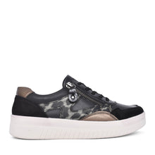 Load image into Gallery viewer, Remonte Black Multi Laced Trainer D0J04-03
