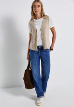 Load image into Gallery viewer, Street One Beige Sleeveless Cardigan 254020
