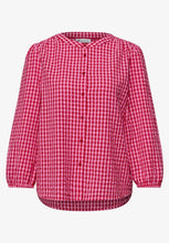 Load image into Gallery viewer, Street One Round Neck Checked Blouse 346433
