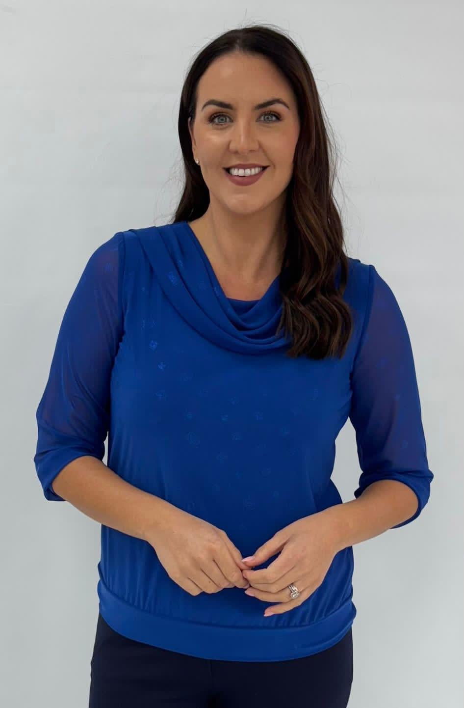 Yew Royal Blue Glitter Top 2647