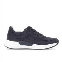 Load image into Gallery viewer, Gabor Rolling Soft Navy Low Wedge Sneaker 86.958.36

