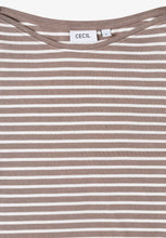 Load image into Gallery viewer, Cecil Taupe Striped Top 323885
