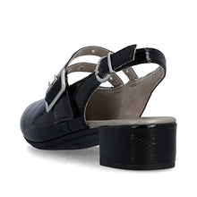 Load image into Gallery viewer, Rieker Black Slingback Low Heels 47071
