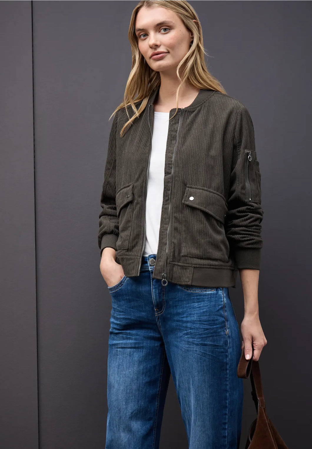 Street One Dark Brown Corduroy Jacket 212819