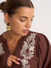 Load image into Gallery viewer, Aisling Embroidered Brown Blouse
