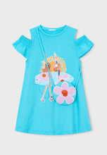 Load image into Gallery viewer, Mayoral Turquoise Dress With Bag 3941/11
