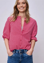 Load image into Gallery viewer, Street One Round Neck Checked Blouse 346433
