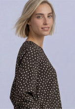 Load image into Gallery viewer, Street One Brown Polka Dot Blouse 346855

